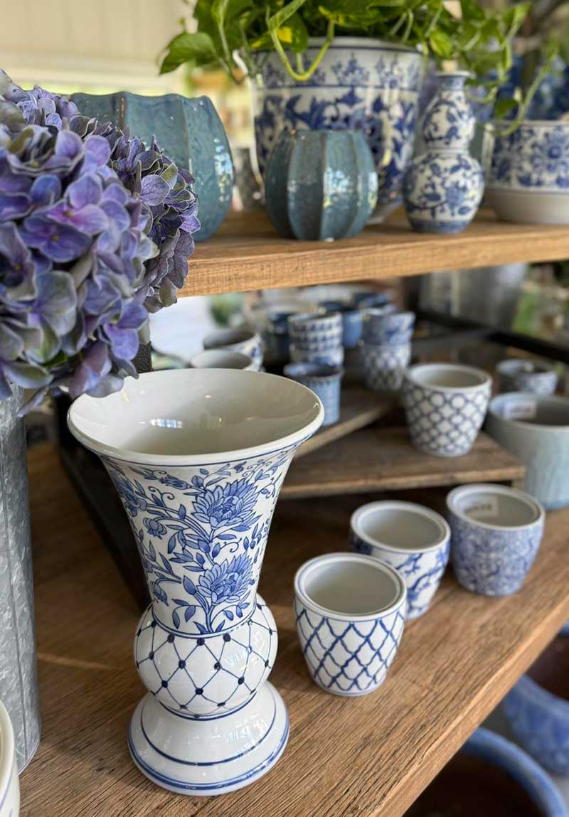 Pottery and gifts available at the Garden Center at Fancy Girl Farms