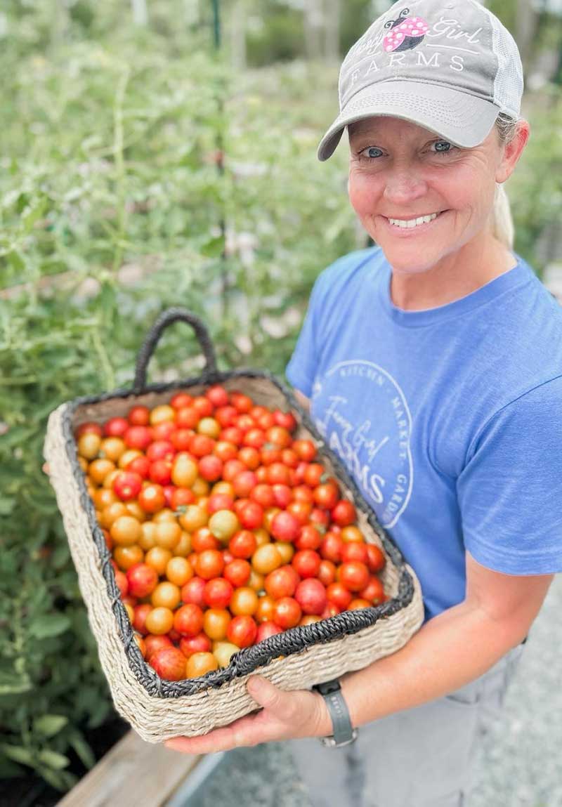 Picture of fresh cherry tomatoes at the Garden Center at Fancy Girl Farms